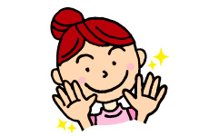 手荒れが少ない女性のイラスト
